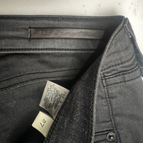 RAG & BONE WOMEN’S STRAIGHT LEG SKINNY JEAN, SIZE US 27, MATTE BLACK/GRAY - Picture 14 of 14